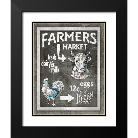 Farm Sign_Farmers Market 3 Black Modern Wood Framed Art Print with Double Matting by LightBoxJournal