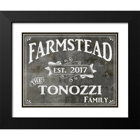 Farm Sign_Personalized Family Sign Black Modern Wood Framed Art Print with Double Matting by LightBoxJournal