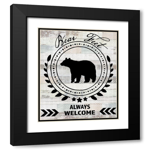 Blue Bear Lodge Sign 09 Black Modern Wood Framed Art Print with Double Matting by LightBoxJournal