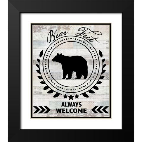 Blue Bear Lodge Sign 09 Black Modern Wood Framed Art Print with Double Matting by LightBoxJournal