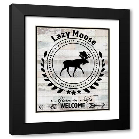 Blue Bear Lodge Sign 010 Black Modern Wood Framed Art Print with Double Matting by LightBoxJournal