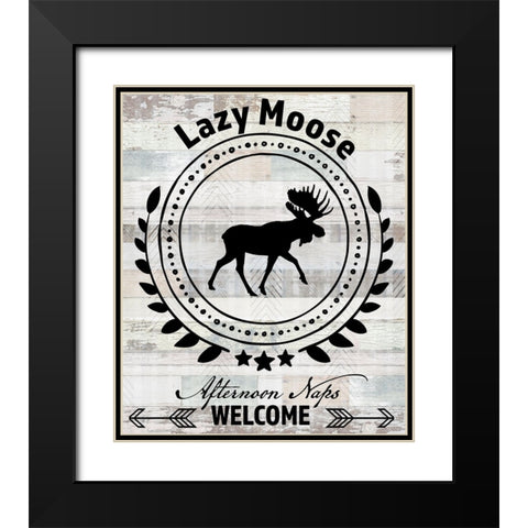Blue Bear Lodge Sign 010 Black Modern Wood Framed Art Print with Double Matting by LightBoxJournal
