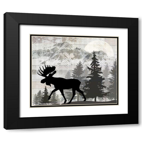 Blue Bear Lodge Sign 011 Black Modern Wood Framed Art Print with Double Matting by LightBoxJournal