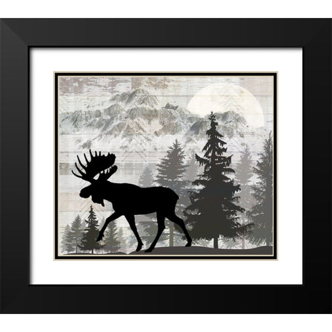 Blue Bear Lodge Sign 011 Black Modern Wood Framed Art Print with Double Matting by LightBoxJournal