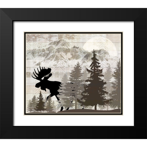 Blue Bear Lodge Sign 013 Black Modern Wood Framed Art Print with Double Matting by LightBoxJournal