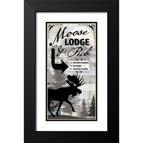 Blue Bear Lodge Sign 018 Black Modern Wood Framed Art Print with Double Matting by LightBoxJournal