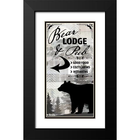 Blue Bear Lodge Sign 019 Black Modern Wood Framed Art Print with Double Matting by LightBoxJournal