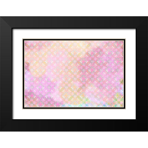 Spring Blooms Pattern 01 Black Modern Wood Framed Art Print with Double Matting by LightBoxJournal