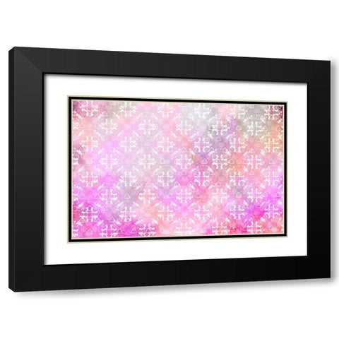 Spring Blooms Pattern 02 Black Modern Wood Framed Art Print with Double Matting by LightBoxJournal