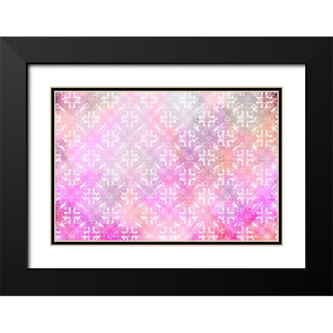 Spring Blooms Pattern 02 Black Modern Wood Framed Art Print with Double Matting by LightBoxJournal