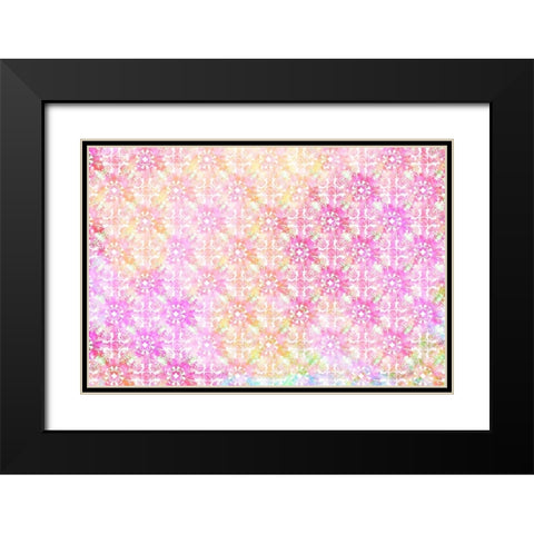Spring Blooms Pattern 04 Black Modern Wood Framed Art Print with Double Matting by LightBoxJournal