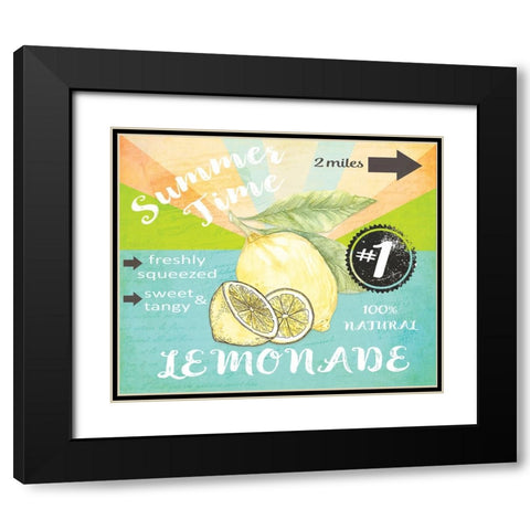 Simply Lemonade 3 Black Modern Wood Framed Art Print with Double Matting by LightBoxJournal