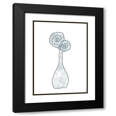 Floral Glass Bunch 1 Black Modern Wood Framed Art Print with Double Matting by Line and Brush