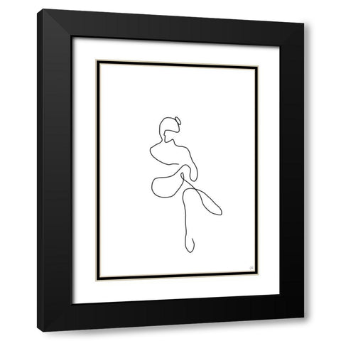 Line Female Work 2 Black Modern Wood Framed Art Print with Double Matting by Line and Brush