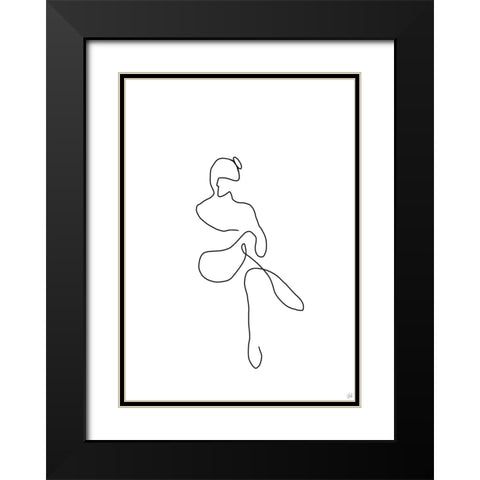 Line Female Work 2 Black Modern Wood Framed Art Print with Double Matting by Line and Brush