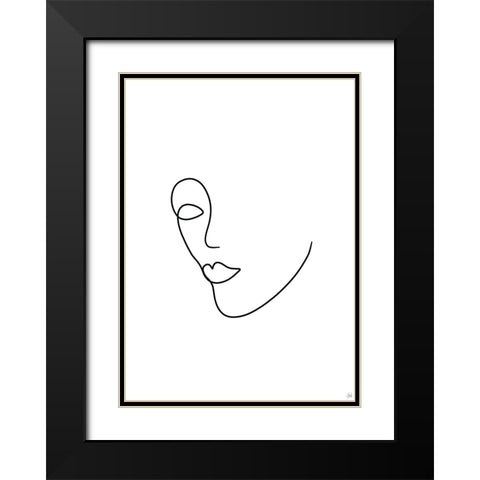Line Lady 2 Black Modern Wood Framed Art Print with Double Matting by Line and Brush