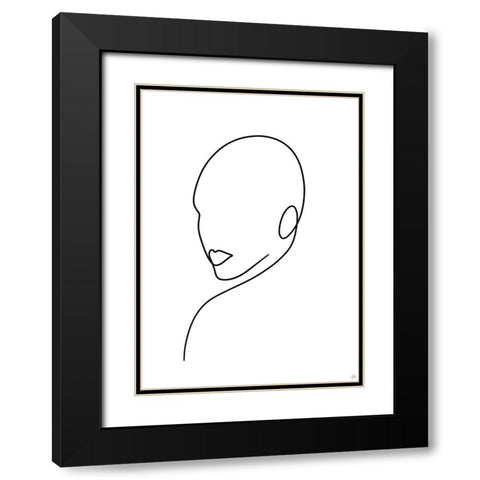 Line Lady 3 Black Modern Wood Framed Art Print with Double Matting by Line and Brush