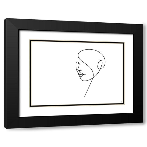 Line Lady 4 Black Modern Wood Framed Art Print with Double Matting by Line and Brush
