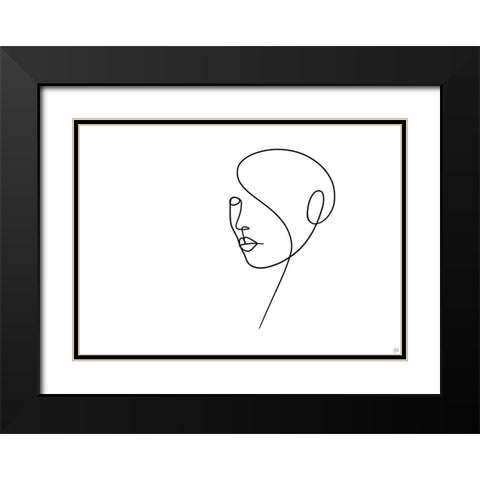 Line Lady 4 Black Modern Wood Framed Art Print with Double Matting by Line and Brush