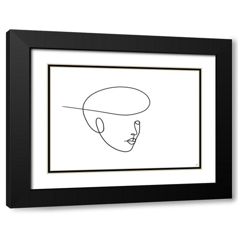 Line Lady 5 Black Modern Wood Framed Art Print with Double Matting by Line and Brush