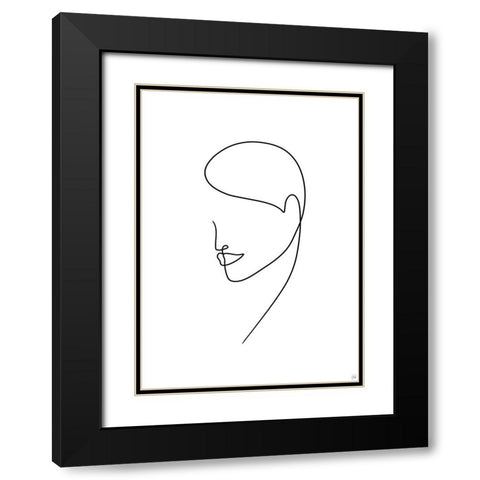 Line Lady 6 Black Modern Wood Framed Art Print with Double Matting by Line and Brush