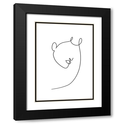 Line Lady 7 Black Modern Wood Framed Art Print with Double Matting by Line and Brush