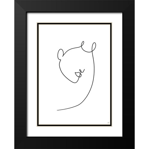 Line Lady 7 Black Modern Wood Framed Art Print with Double Matting by Line and Brush