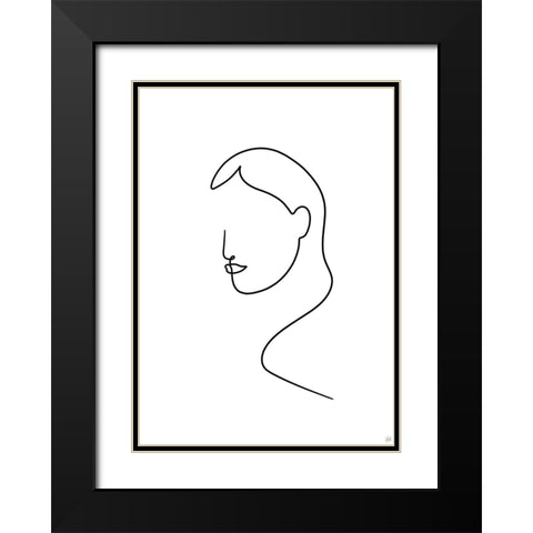 Line Lady 8 Black Modern Wood Framed Art Print with Double Matting by Line and Brush