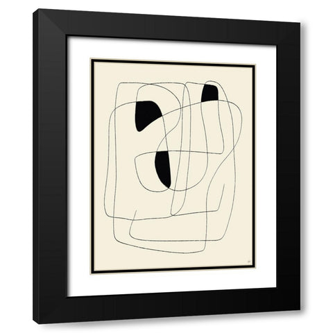 Lines To Fill 2 Black Modern Wood Framed Art Print with Double Matting by Line and Brush