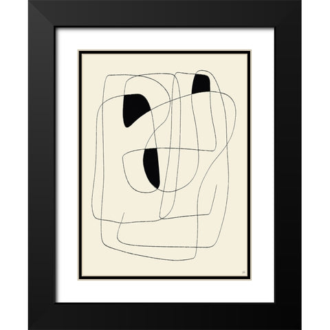 Lines To Fill 2 Black Modern Wood Framed Art Print with Double Matting by Line and Brush