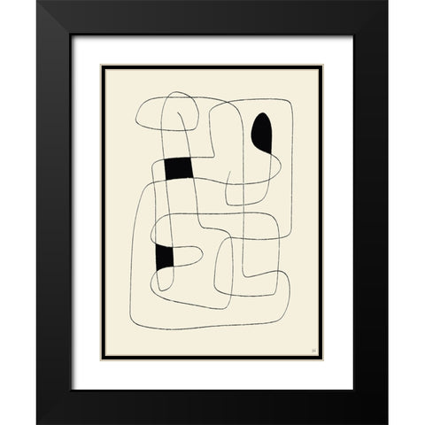 Lines To Fill 4 Black Modern Wood Framed Art Print with Double Matting by Line and Brush