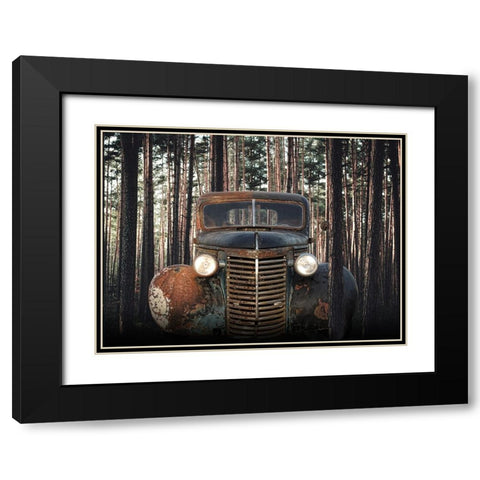 Rusted Chevrolet  Black Modern Wood Framed Art Print with Double Matting by Hutchison, Lori