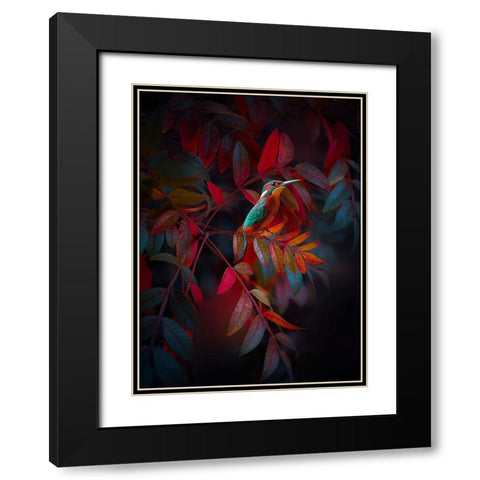 Dark Tropics Black Modern Wood Framed Art Print with Double Matting by Love Grams