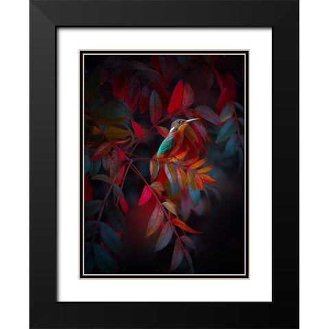 Dark Tropics Black Modern Wood Framed Art Print with Double Matting by Love Grams