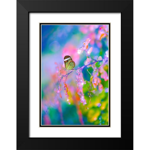 Glitter Garden Black Modern Wood Framed Art Print with Double Matting by Love Grams