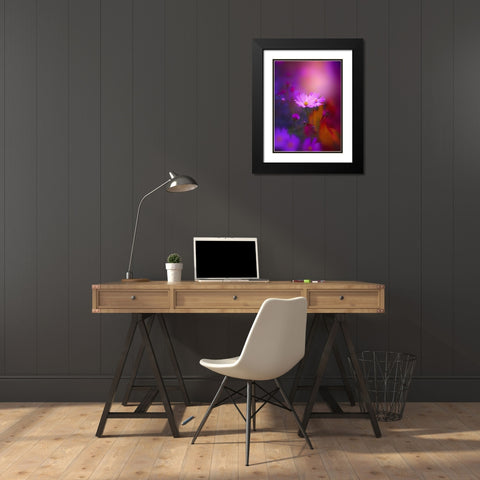Cosmos in Purple Black Modern Wood Framed Art Print with Double Matting by Love Grams