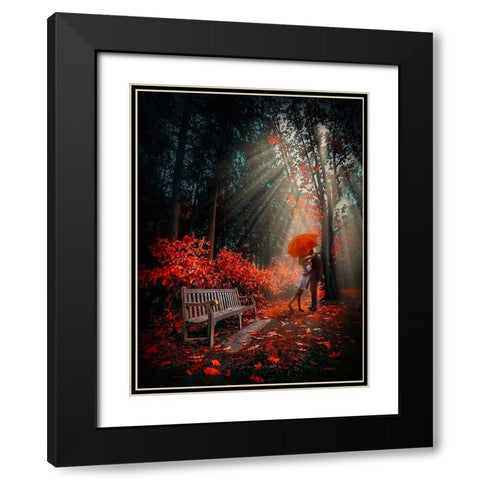 At the Park Black Modern Wood Framed Art Print with Double Matting by Love Grams