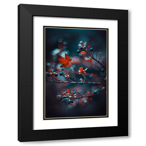 Chaos at Night Black Modern Wood Framed Art Print with Double Matting by Love Grams