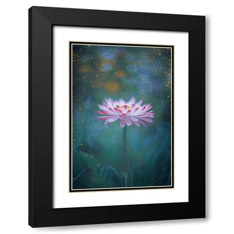 Dusk and Fireflies Black Modern Wood Framed Art Print with Double Matting by Love Grams