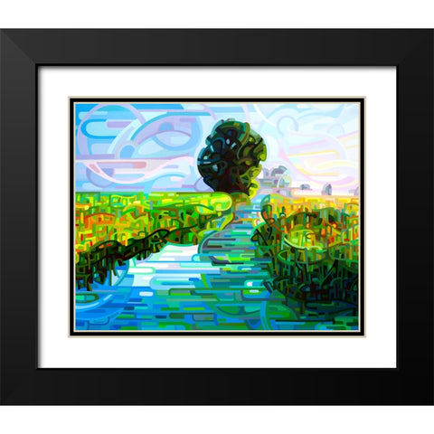 Ebb And Flow Black Modern Wood Framed Art Print with Double Matting by Budan, Mandy
