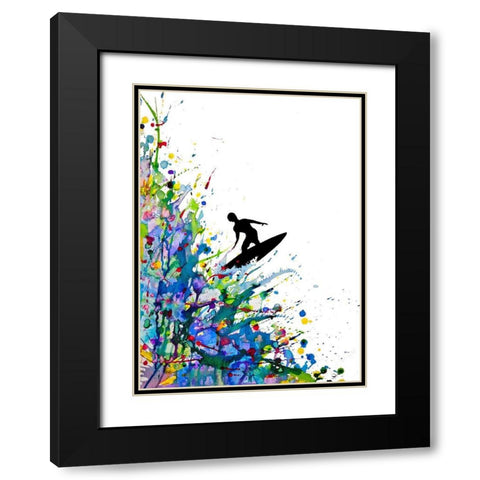 A Pollocks Point Break Black Modern Wood Framed Art Print with Double Matting by Allante, Marc