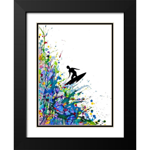 A Pollocks Point Break Black Modern Wood Framed Art Print with Double Matting by Allante, Marc
