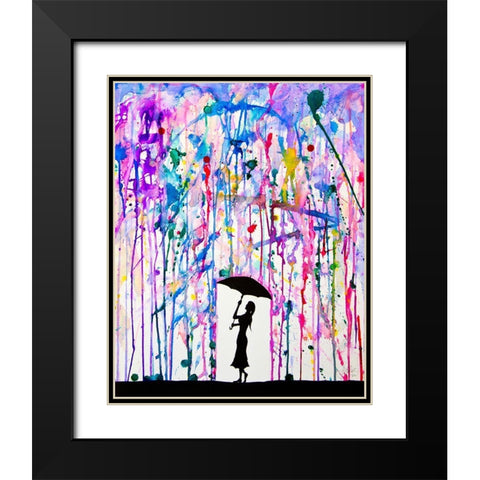 Deluge Black Modern Wood Framed Art Print with Double Matting by Allante, Marc