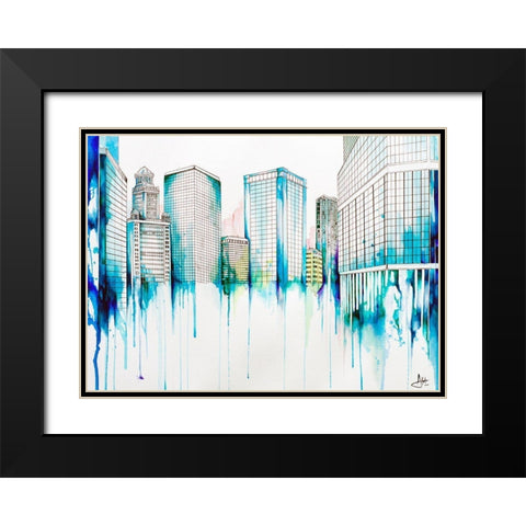 Nightowl Black Modern Wood Framed Art Print with Double Matting by Allante, Marc