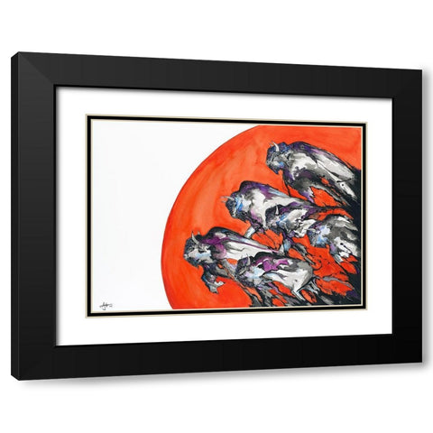 Out Of A Rising Sun Black Modern Wood Framed Art Print with Double Matting by Allante, Marc