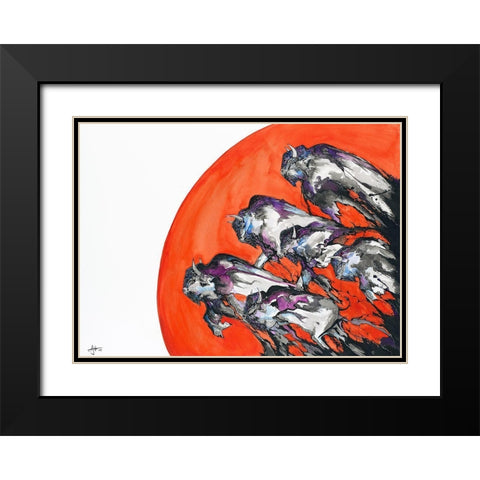 Out Of A Rising Sun Black Modern Wood Framed Art Print with Double Matting by Allante, Marc