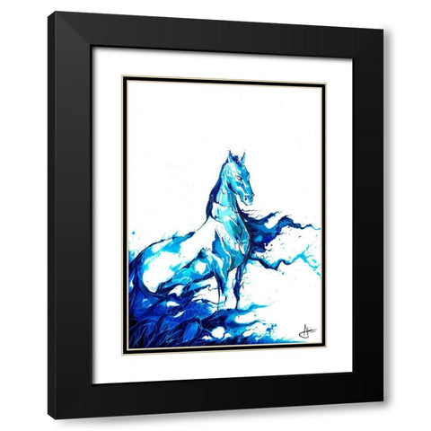 Poseidon Black Modern Wood Framed Art Print with Double Matting by Allante, Marc