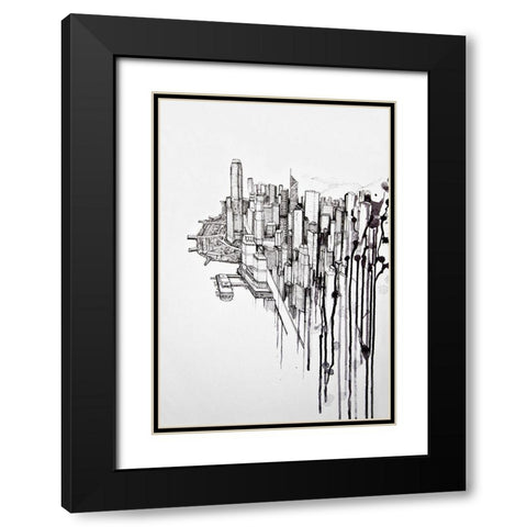 Reclaimed Black Modern Wood Framed Art Print with Double Matting by Allante, Marc