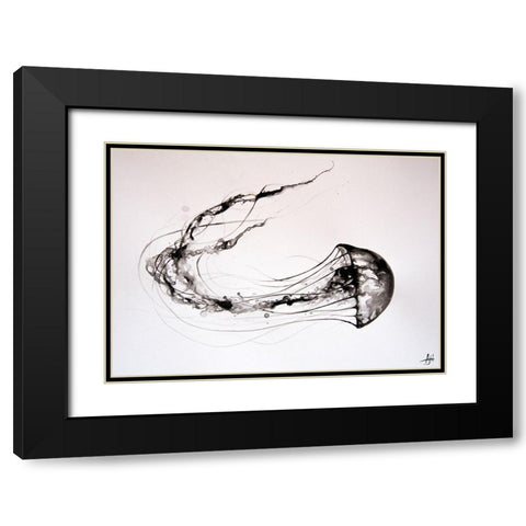 Thats No Moon Black Modern Wood Framed Art Print with Double Matting by Allante, Marc