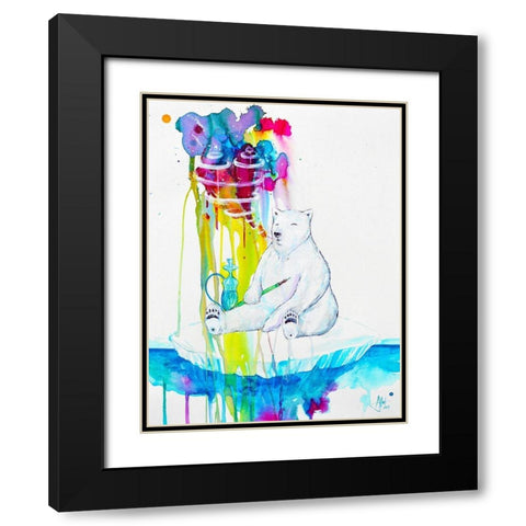 Mint Black Modern Wood Framed Art Print with Double Matting by Allante, Marc